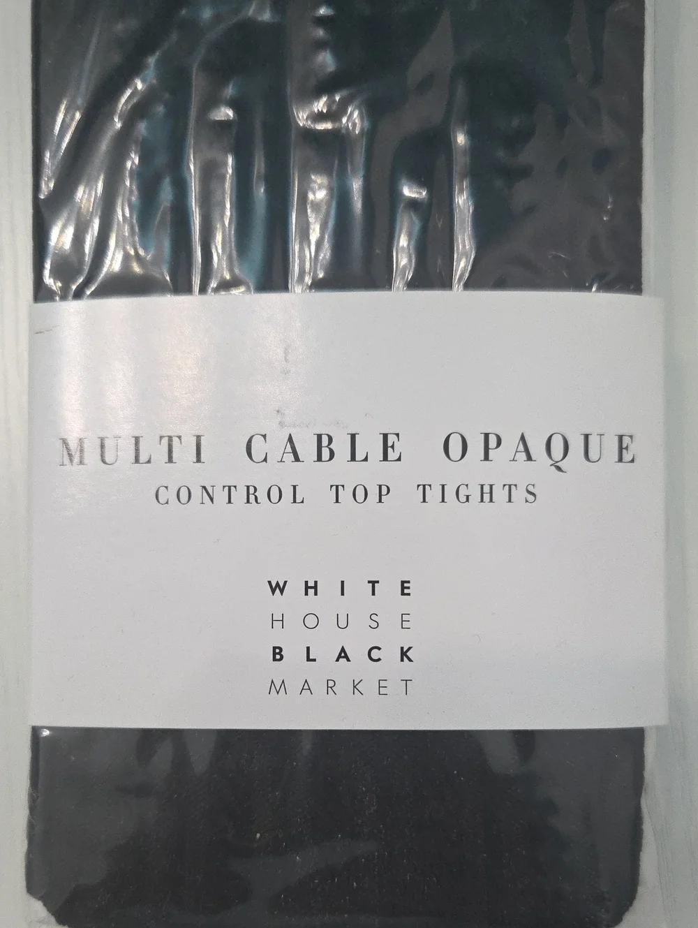 White House Black Market Black Multi Cable Opaque Control Top Tights